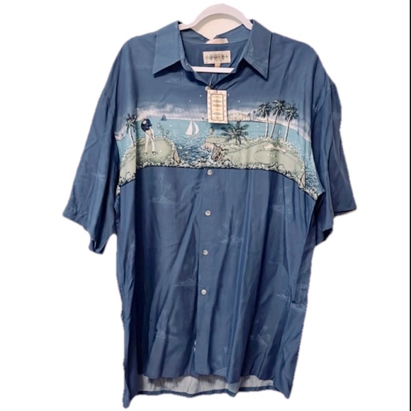 MODA CAMPIA MODA Short Sleeve Rayon Shirt Men's XXL /eaa451483